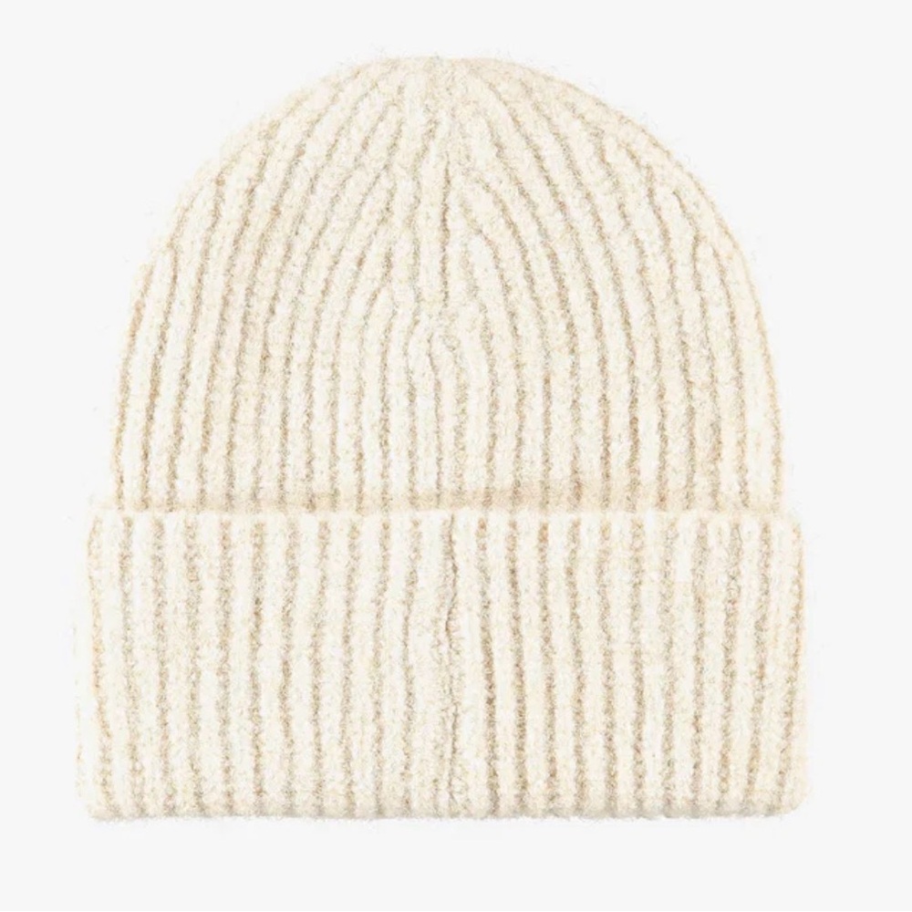 NWT Favorite Daughter Logo Patch Beanie cream OS - Picture 2 of 6
